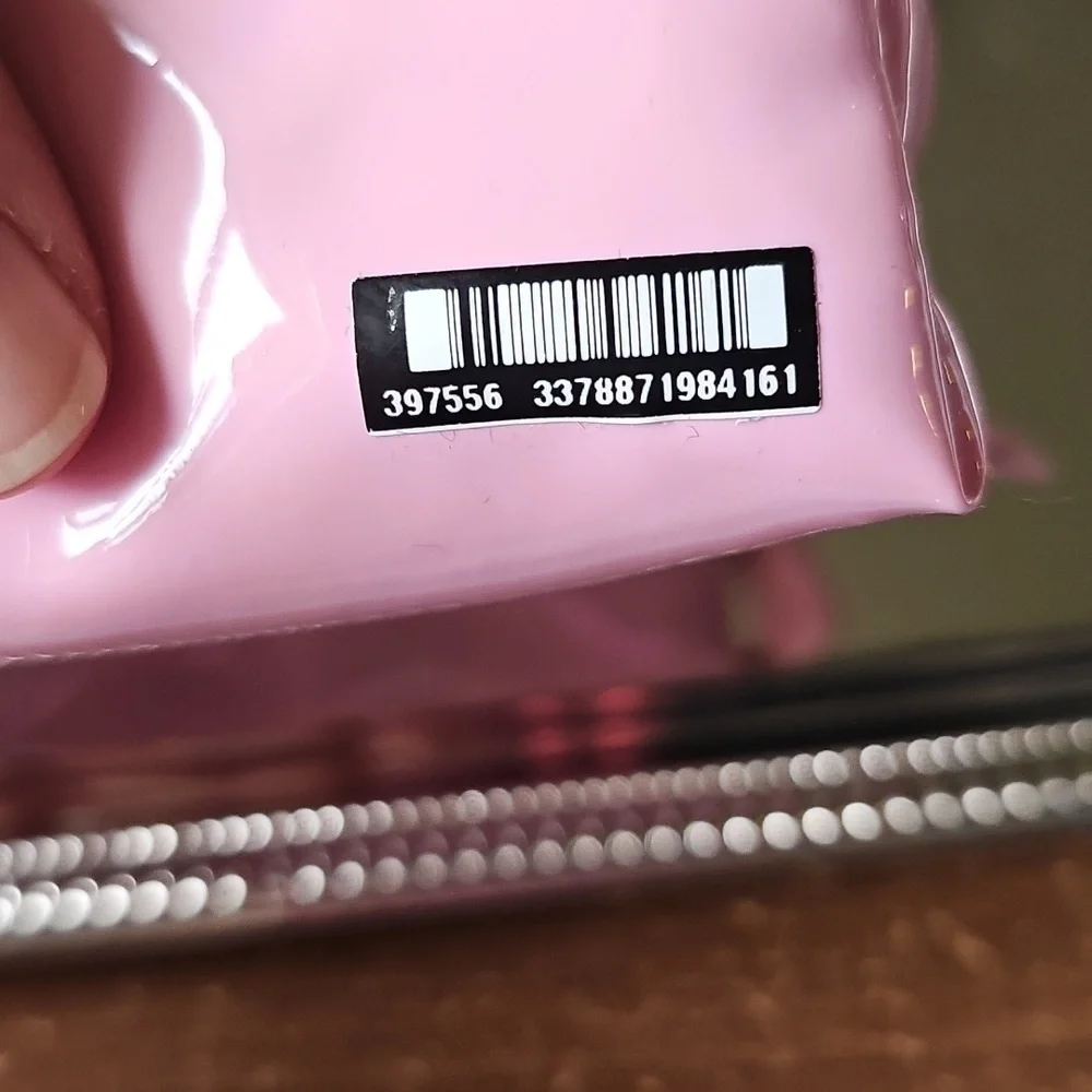 NWT Vintage Sephora Girls Pink Patten Leather Cosmetic / Coin Bag Super Cute